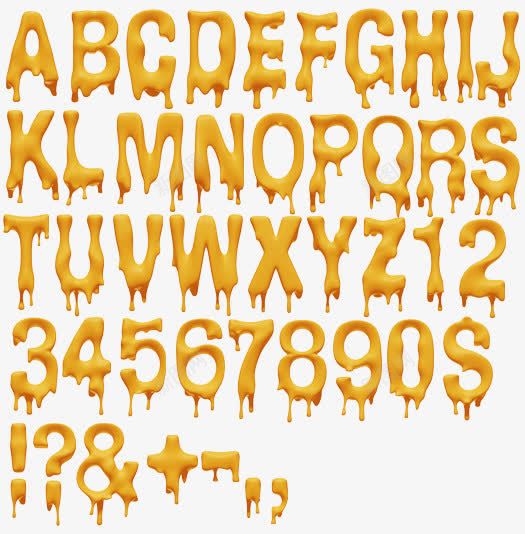 字母和数字png免抠素材_新图网 https://ixintu.com 创意字母 数字 橙色字母 水彩字母 泼墨字母 符号