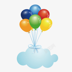 云朵上的小动物云朵上的气球对话框高清图片