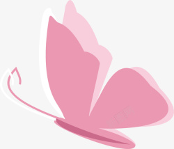 手绘精美翅膀蝴蝶粉色的蝴蝶高清图片