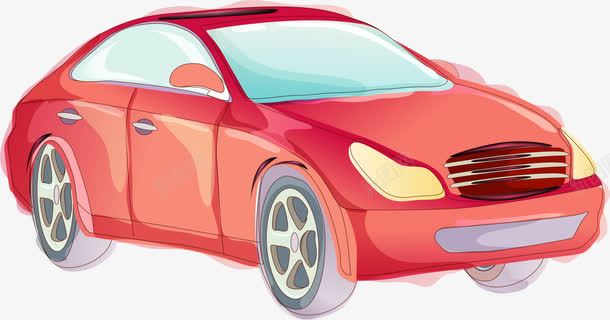 车辆png免抠素材_新图网 https://ixintu.com AI Q版汽车 卡通 小车 手绘 插画 红色 线条 车 车辆 轿车