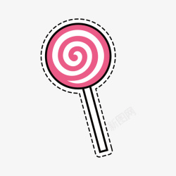 条纹圆形粉色棒棒糖高清图片