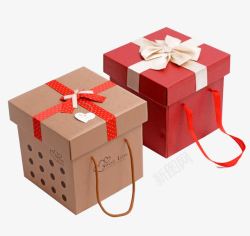 红色和棕色礼品盒素材