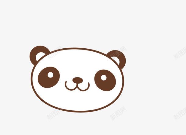 简笔熊猫头像png免抠素材_新图网 https://ixintu.com 卡通 可爱 熊猫 白色 眼睛 简笔 耳朵 黑色