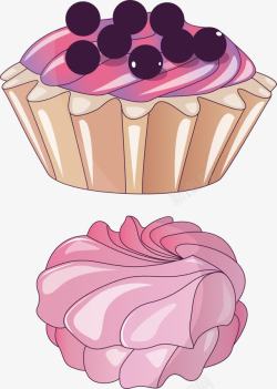 糖甜品手绘蓝莓味甜品高清图片