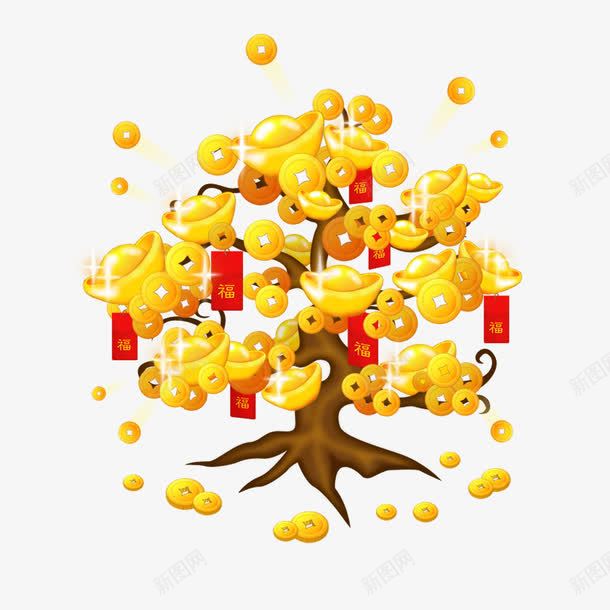 摇钱树银行宣传png免抠素材_新图网 https://ixintu.com 业务办理 元宝 摇钱树 聚财树 贷款 金币树 金钱 银行宣传 黄金