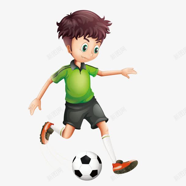 踢球去png免抠素材_新图网 https://ixintu.com PNG免抠图下载 儿童 校园 男孩 装饰 足球