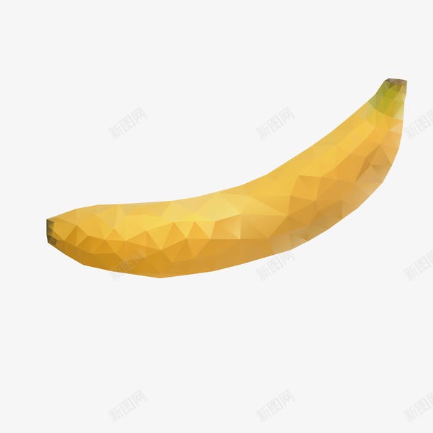 多边形黄色香蕉png免抠素材_新图网 https://ixintu.com 几何装饰 分块水果 水粉静物 立体水果 色块层叠 香蕉