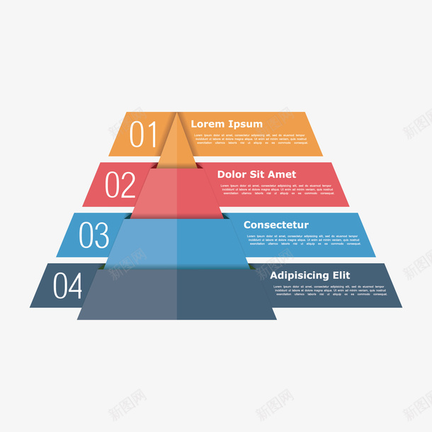 彩色三角数字分类图矢量图ai免抠素材_新图网 https://ixintu.com 三角形 信息图 数字分类图 矢量图