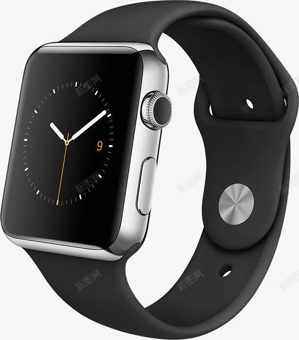苹果手表png免抠素材_新图网 https://ixintu.com iwatch 手表 正品 续航能力 苹果 运动表带 黑色