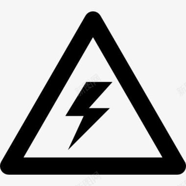 预警电压标志螺栓在一个三角形图标图标