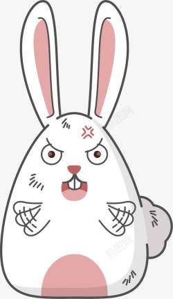 呲牙的兔子有怒意的小白兔高清图片