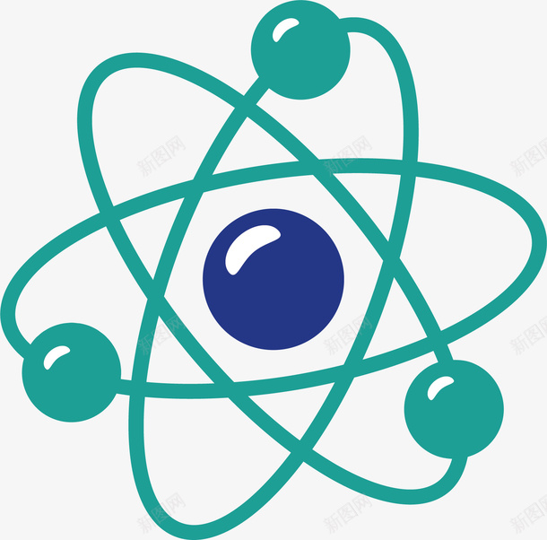 原子结构图矢量图ai免抠素材_新图网 https://ixintu.com 不规则图形 分子结构图 化学 流畅 线条 绿色 蓝色 矢量图