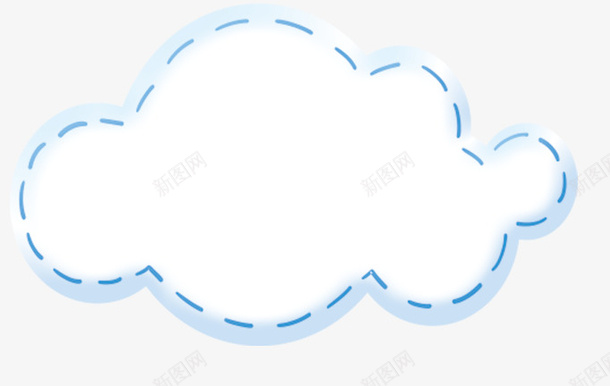 蓝色边框的云朵图案png免抠素材_新图网 https://ixintu.com 云朵 云朵边框 免抠图 效果图 蓝色虚线边框 装饰图 装饰画