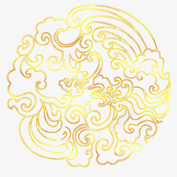 中国风传统烫金花边花纹图素材