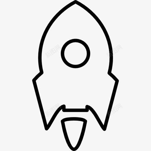 火箭船变小的白色圆形轮廓图标png_新图网 https://ixintu.com 太空船 太空船发射 火箭 火箭发射 火箭的身影 运输