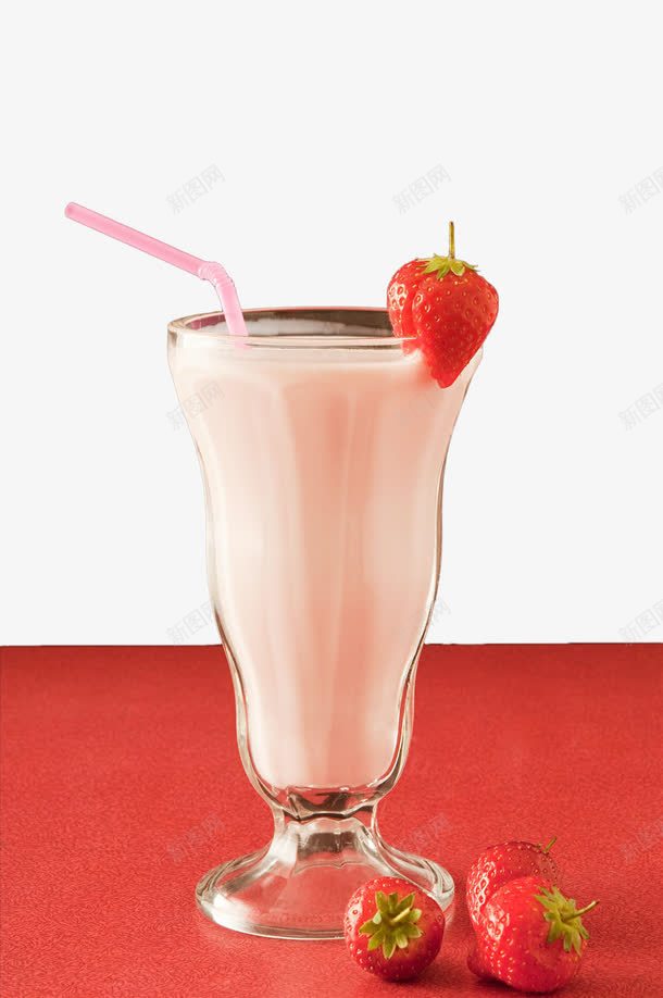 一杯草莓牛奶饮品png免抠素材_新图网 https://ixintu.com 吸管 杯装牛奶 水果 牛奶 玻璃杯 白色 草莓 营养饮品 饮料