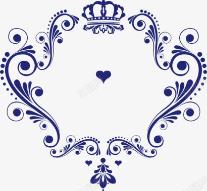 皇冠花纹爱心logo矢量图图标图标