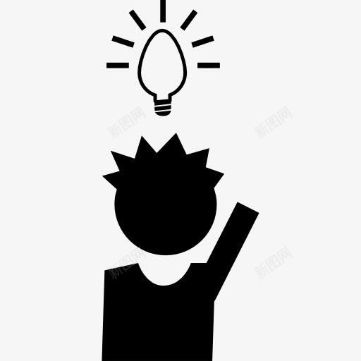 生男孩的创意图标png_新图网 https://ixintu.com 创意 创造力 学生 孩子 思想 教育 灯泡 符号
