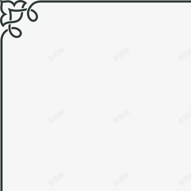 黑色简约线条植物边框png免抠素材_新图网 https://ixintu.com 免抠PNG 植物 简约 线条 花边 藤蔓 边框 边框纹理 黑色