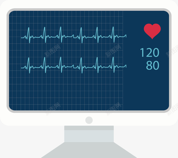 监测心跳矢量图ai免抠素材_新图网 https://ixintu.com 体检 生物医药 生物医药产业 生物医药展板 生物医药广告 生物医药整容 电脑 矢量图