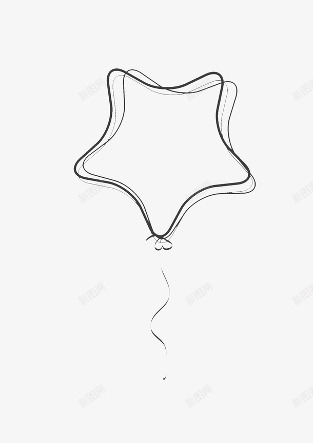手绘五角星气球图标png_新图网 https://ixintu.com 一个气球 五角星气球 平面 手绘 艺术作品 黑色气球