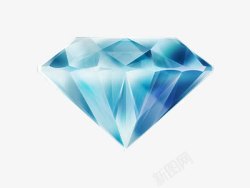 水晶图标蓝色水晶钻石图标高清图片