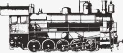发动的火车轮子很多的火车黑色线稿矢量图图标高清图片