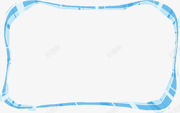 手绘蓝色边框创意海报png免抠素材_新图网 https://ixintu.com 创意 海报 蓝色 边框