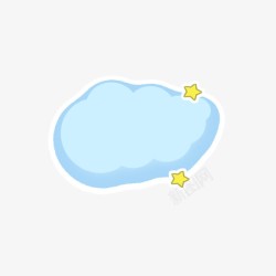 云朵框架蓝色卡通框框高清图片