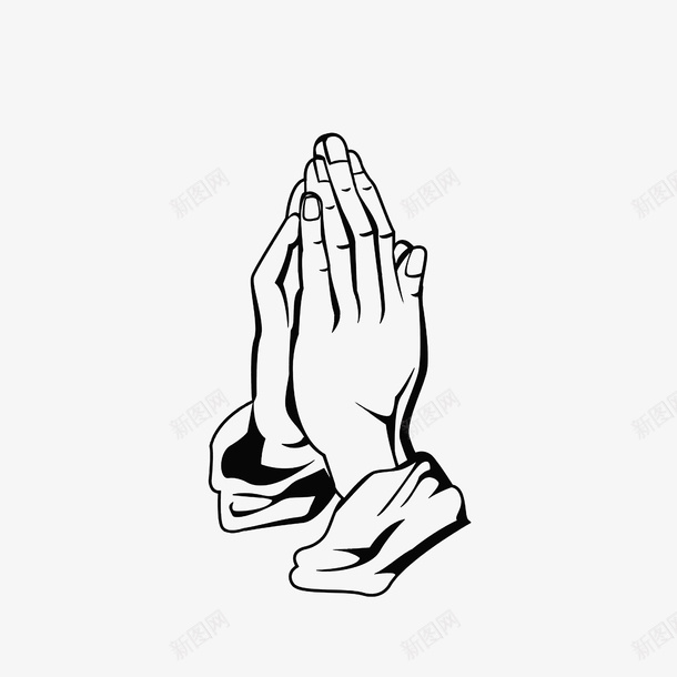 手绘祈祷的手特写png免抠素材_新图网 https://ixintu.com 双手合十 手绘图 手部特写 祈祷的手 虔诚