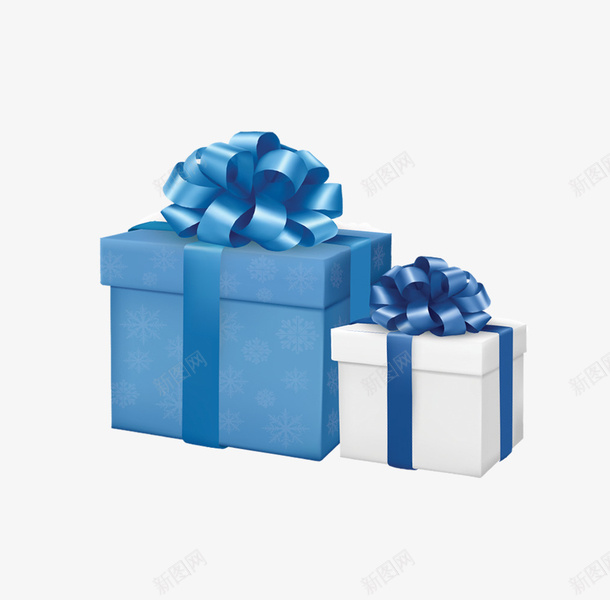 蓝白色礼盒组合png免抠素材_新图网 https://ixintu.com 白色 礼物 礼盒 蓝色