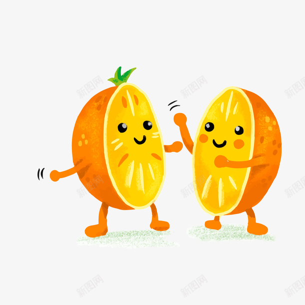 可爱表情橘子png免抠素材_新图网 https://ixintu.com 卡通水果 可爱表情 橙色橘子 水彩绘 背景装饰