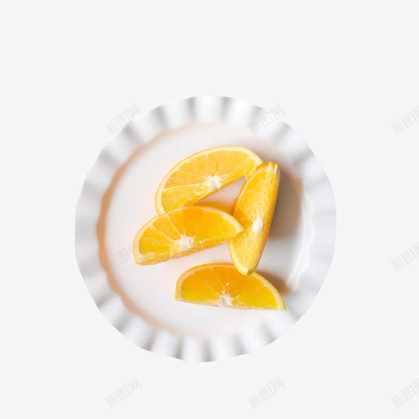 盘子里的新鲜水果png免抠素材_新图网 https://ixintu.com 北欧风 橙子水果 欧式白盘子 白色花边碟子