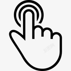 轻拍手形符号的一个手指轻拍手势图标高清图片