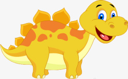 黄色的恐龙黄色背鳍的可爱恐龙高清图片