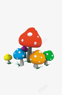 五颜六色的蘑菇五颜六色的蘑菇高清图片