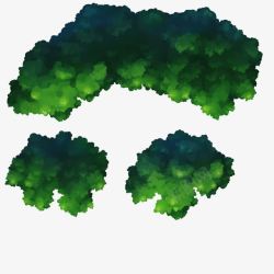 3D抽象树场景3D抽象卡通清新草丛高清图片