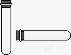 手绘的黑色试管卡通矢量图素材