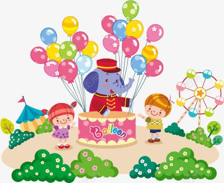 可爱卡通png免抠素材_新图网 https://ixintu.com 儿童节 卡通 可爱卡通 女孩 数学教育 气球 热气球 男孩