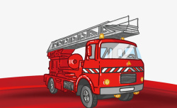 卡通插画风格消防车素材
