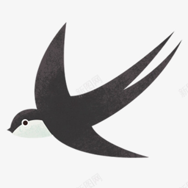 黑色简约装饰燕子图标图标