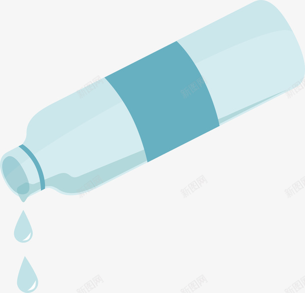 滴水的空水瓶png免抠素材_新图网 https://ixintu.com 创意 卡通 水 水滴 清新 瓶子 省水 节约用水 蓝色 资源