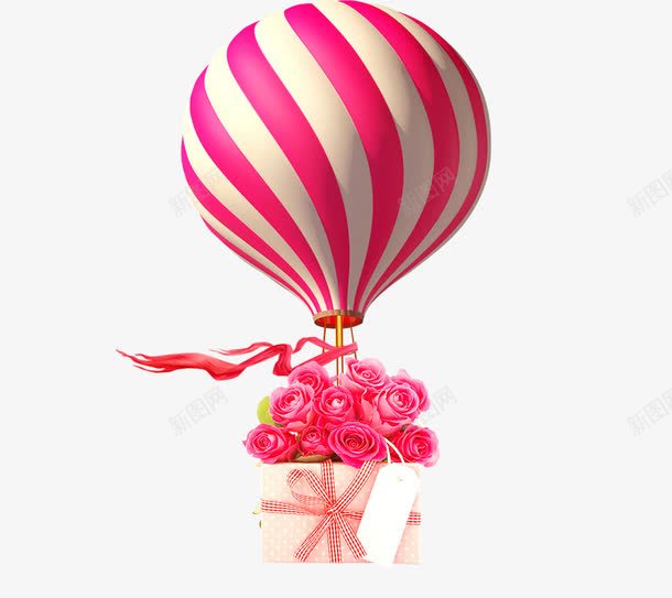 女人节促销礼物png免抠素材_新图网 https://ixintu.com 妇女节装饰素材 热气球 礼物 礼盒 鲜花