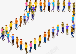 站立的人中国人口日人群箭头高清图片