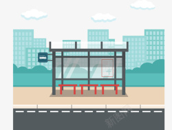 公车站城市建设公交车站矢量图高清图片