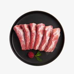 排骨炖花生一碟新鲜猪肉高清图片