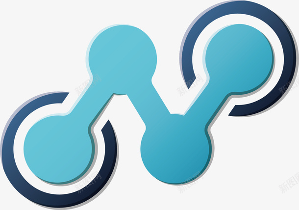 蓝色基因链条矢量图ai免抠素材_新图网 https://ixintu.com 卡通 圆球 基因 字母 接口 连接 链条 矢量图