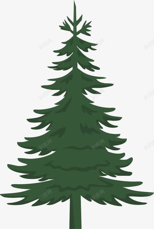 一颗松树png免抠素材_新图网 https://ixintu.com 万年青 大树 松树 矢量素材 绿松树 绿色