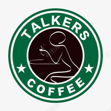 圆形绿色咖啡厅logo图标图标