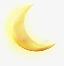 渐变月亮png中秋节黄色手绘渐变月亮高清图片